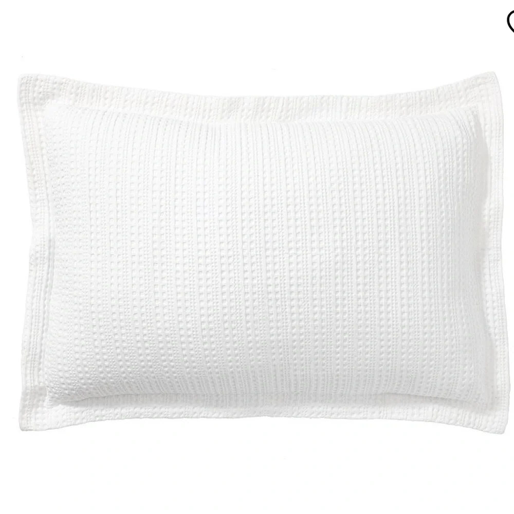 Pottery Barn Honeycomb Cotton Standard Sham in White